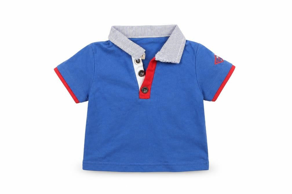 Front view of Lee Cooper Baby Blue Basic Polo, size 3-6, Months