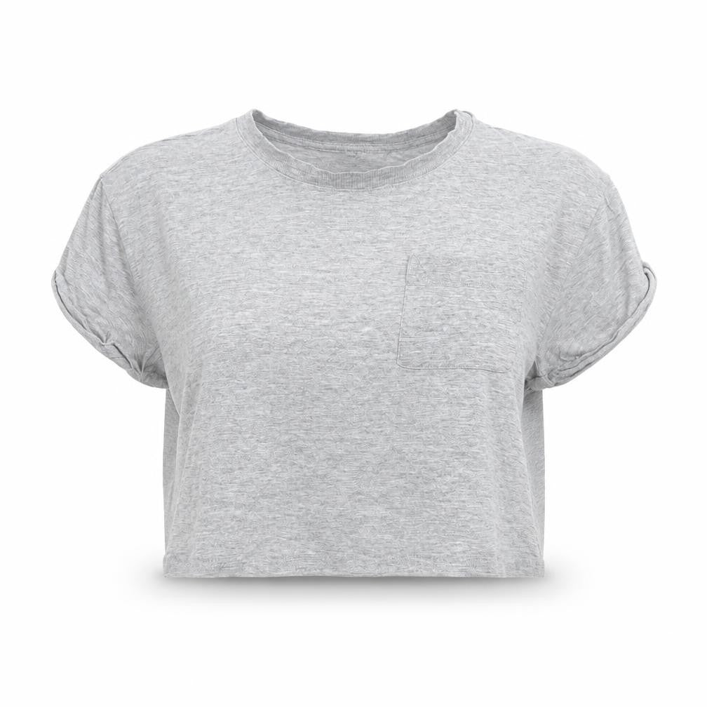 Front view of Divided women’s grey cropped t-shirt, size S