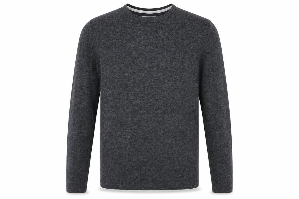 Front view of Primark men’s grey knit jumper, size S
