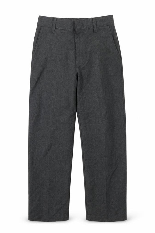 Front view of Marks & Spencer boys’ grey dress pants trousers, size 7-8, years