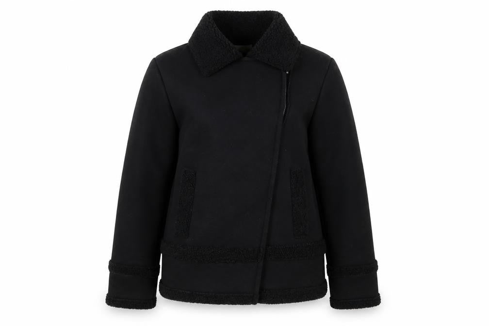 Front view of Made in Italy women’s black jacket blazer, size L