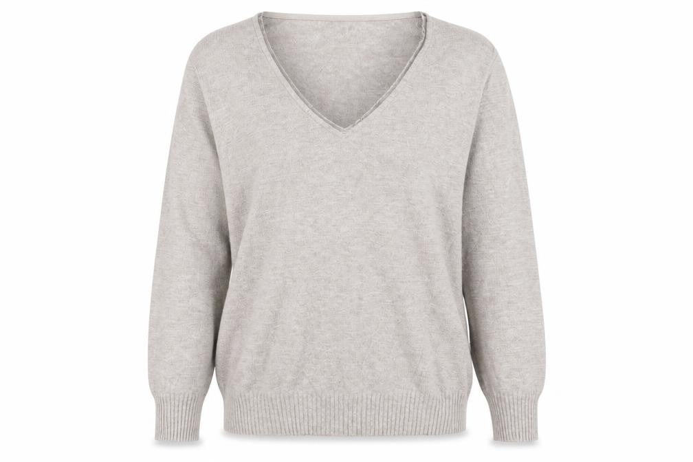 Front view of Per Una women’s purple knit pullover sweatshirt, size UK 12