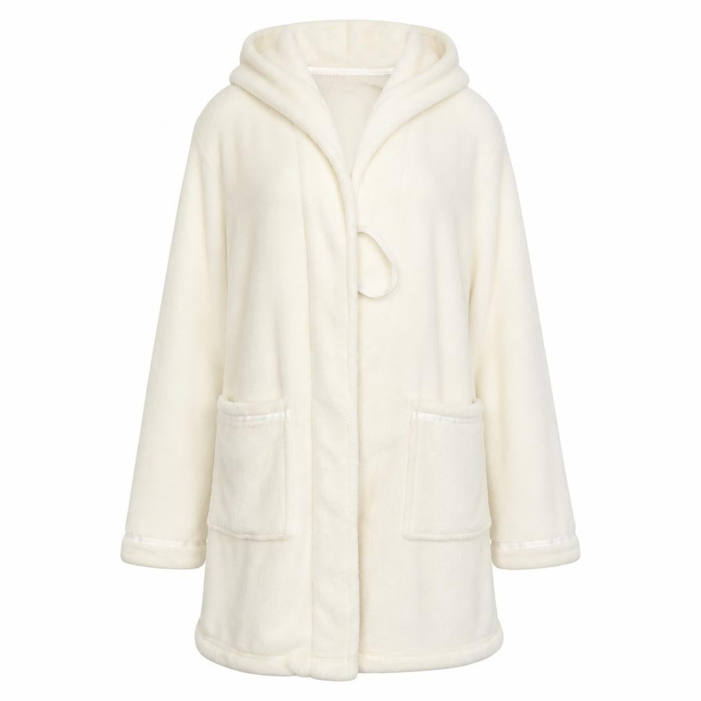 Front view of Dorothy Perkins women’s ivory solid top robe, size S