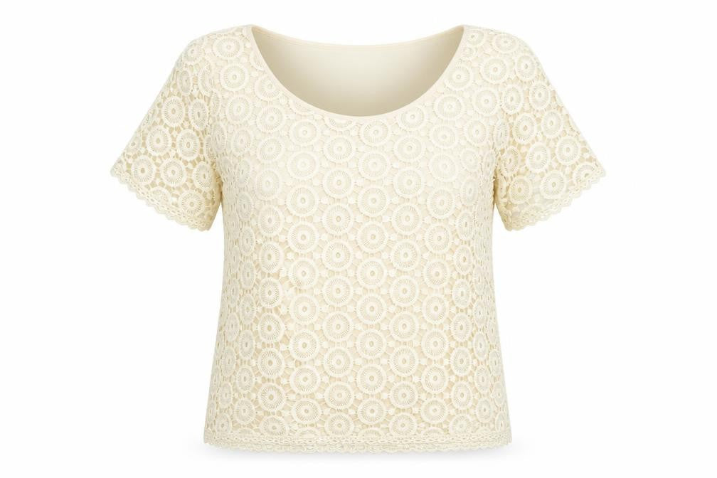 Front view of Preworn women’s yellow floral basic t-shirt one size
