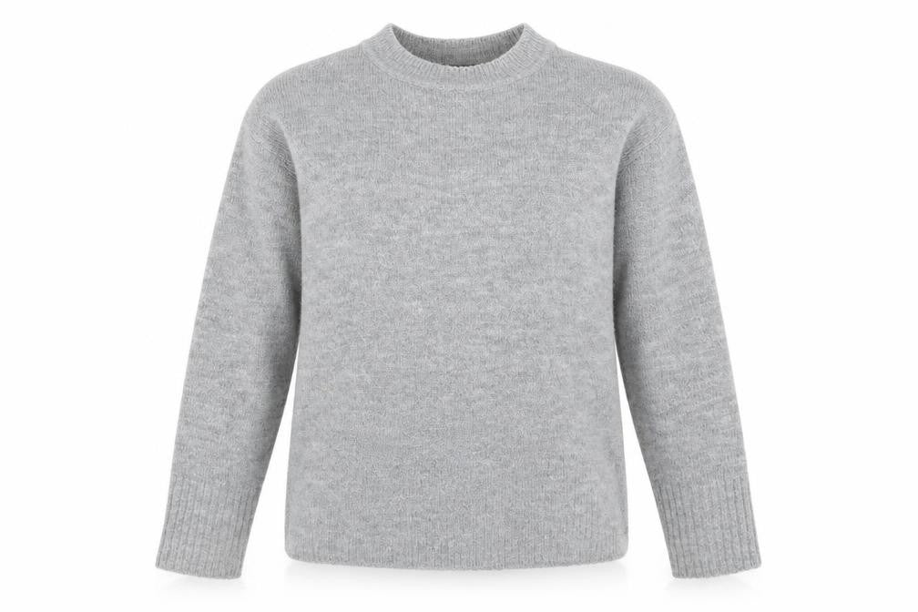 Front view of Dorothy Perkins women’s grey knit jumper, size UK 12