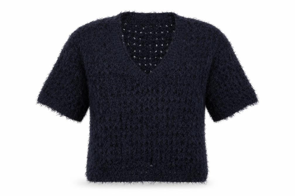 Front view of Next women’s blue knit jumper, size S