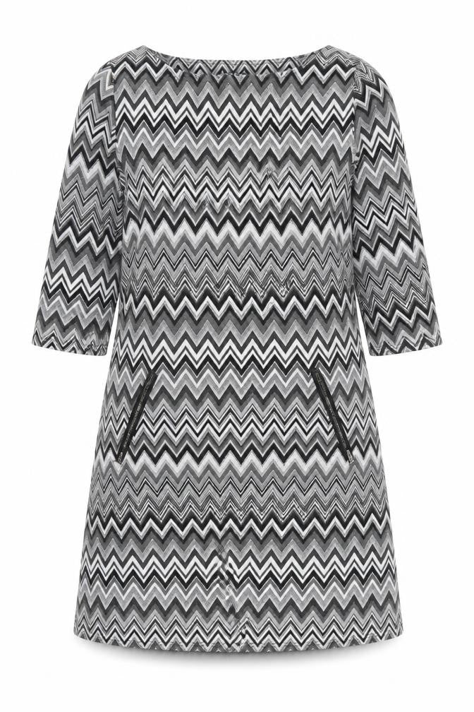 Front view of vegas women’s multicoloured geometric fit & flare, size L