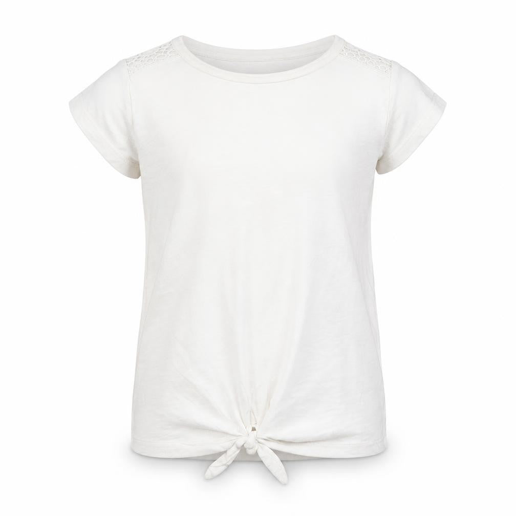 Front view of Nutmeg girls’ white basic t-shirt, size 10-11, years