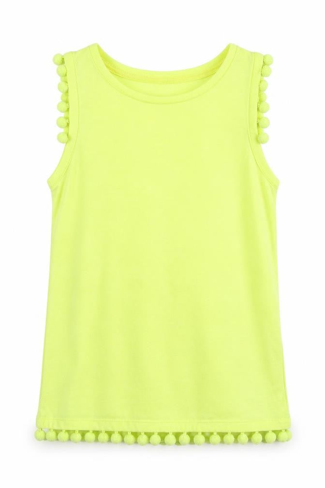Front view of Matalan girls’ yellow basic tank, size 10, years