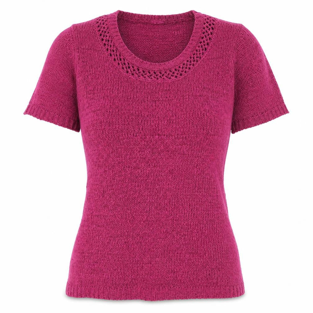 Front view of E-vie women’s pink knit jumper, size UK 14