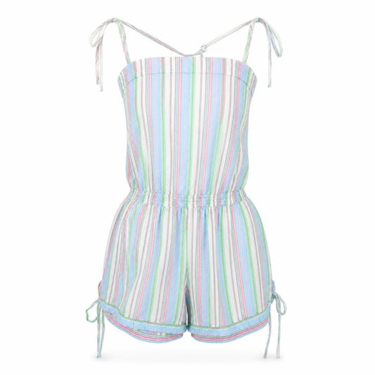Front view of Papaya women’s multicoloured striped jumpsuit one-piece, size UK 12