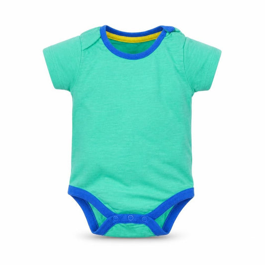 Front view of MINI CLUB Baby Green Babygrow One-Piece, size 0-3, Months