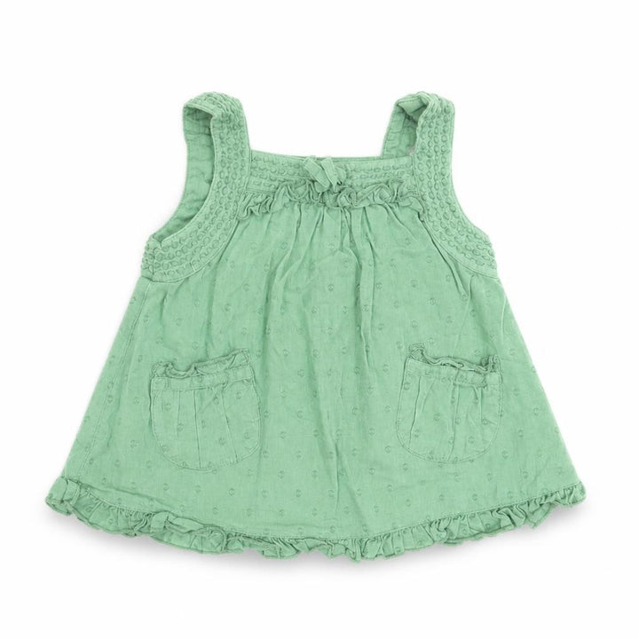 Monsoon Girls Green Geometric Basic Blouse Size 3-6 Months