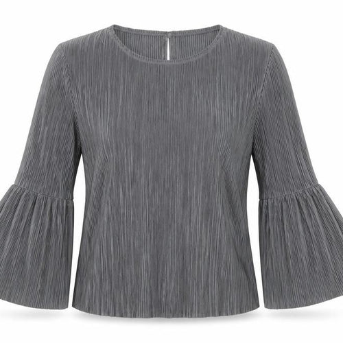 Mango Womens Grey   Basic Blouse Size S  - pleated