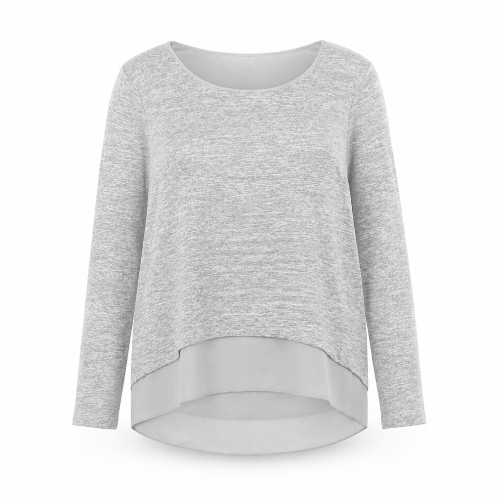 Front view of New Look women’s grey knit jumper, size M