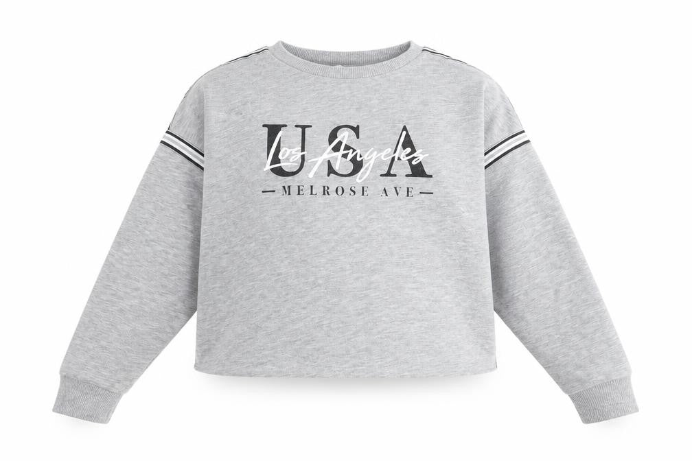 Primark Girls Grey   Pullover Sweatshirt Size 9-10 Years  - usa los angeles