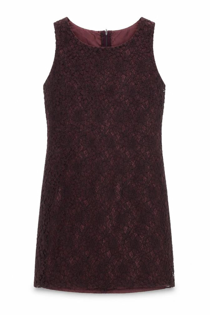 Front view of Meghan women’s purple floral shift, size UK 14
