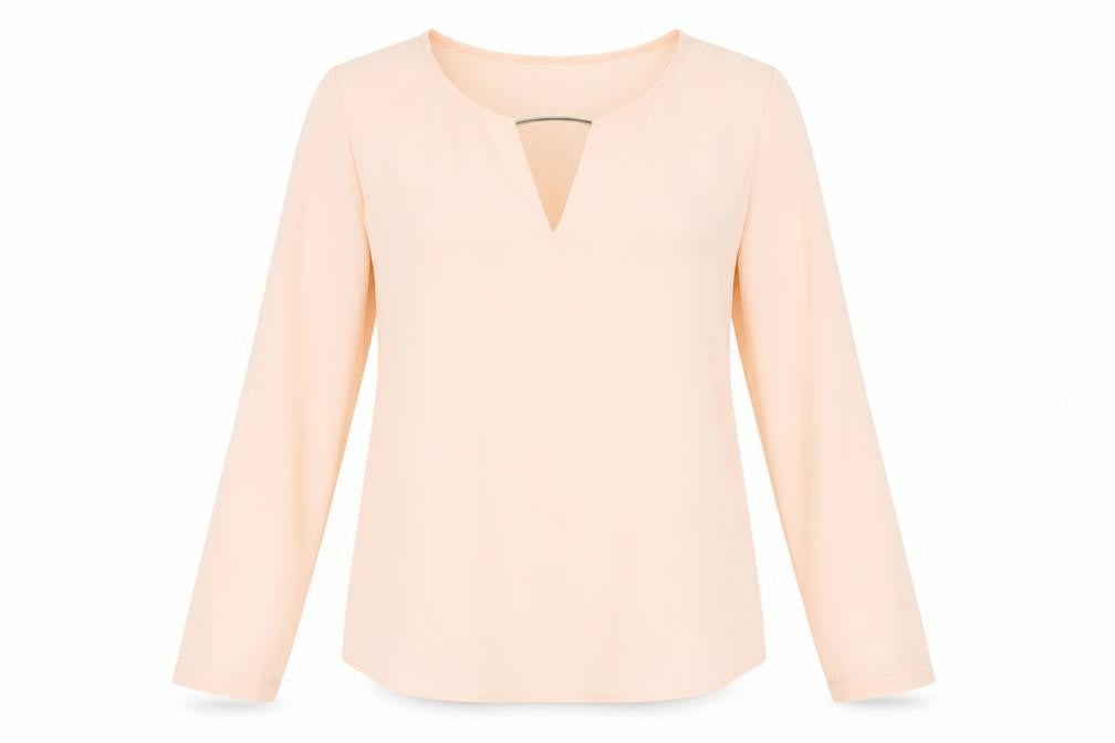 Front view of Atmosphere women’s pink basic blouse, size UK 8