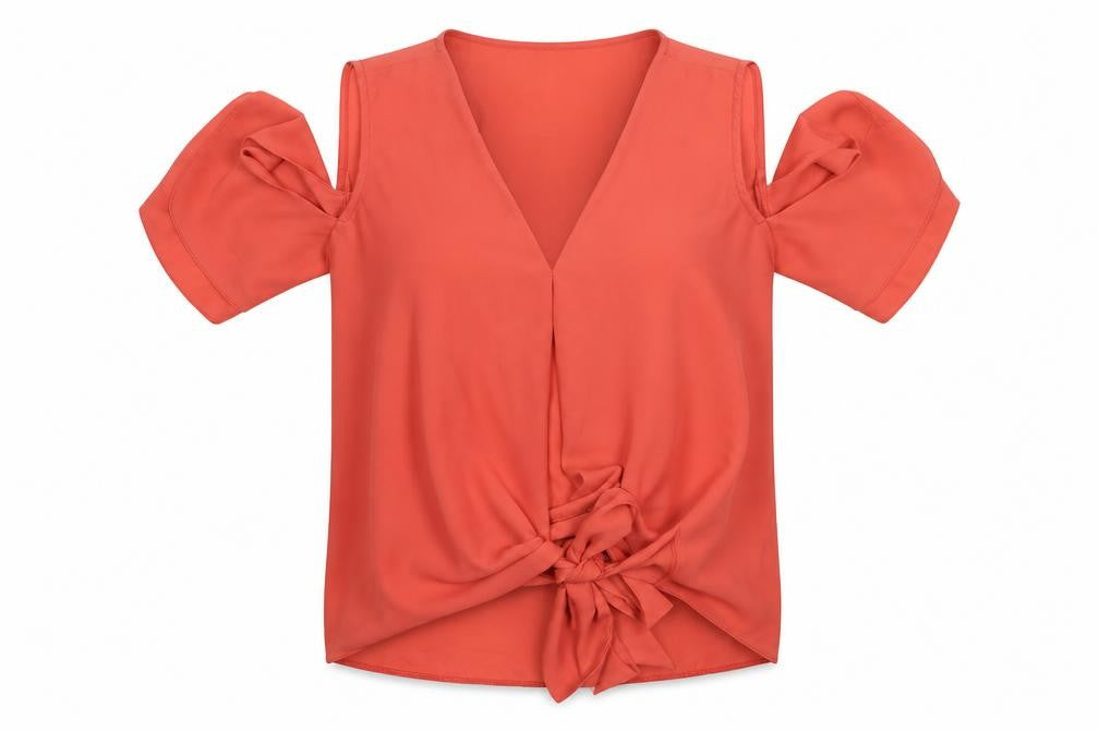 Front view of New Look women’s pink basic blouse, size UK 10