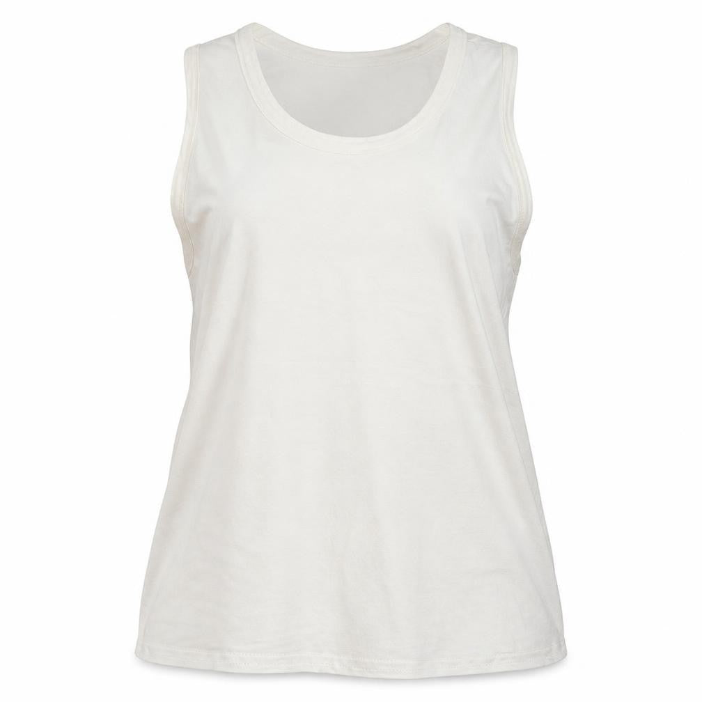 Front view of PRETTYLITTLETHING women’s white basic tank, size UK 14