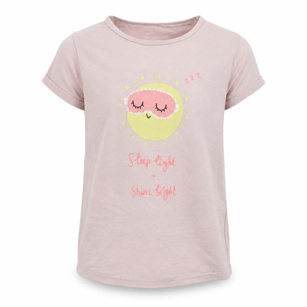 Front view of George girls’ pink basic t-shirt, size 7-8, years