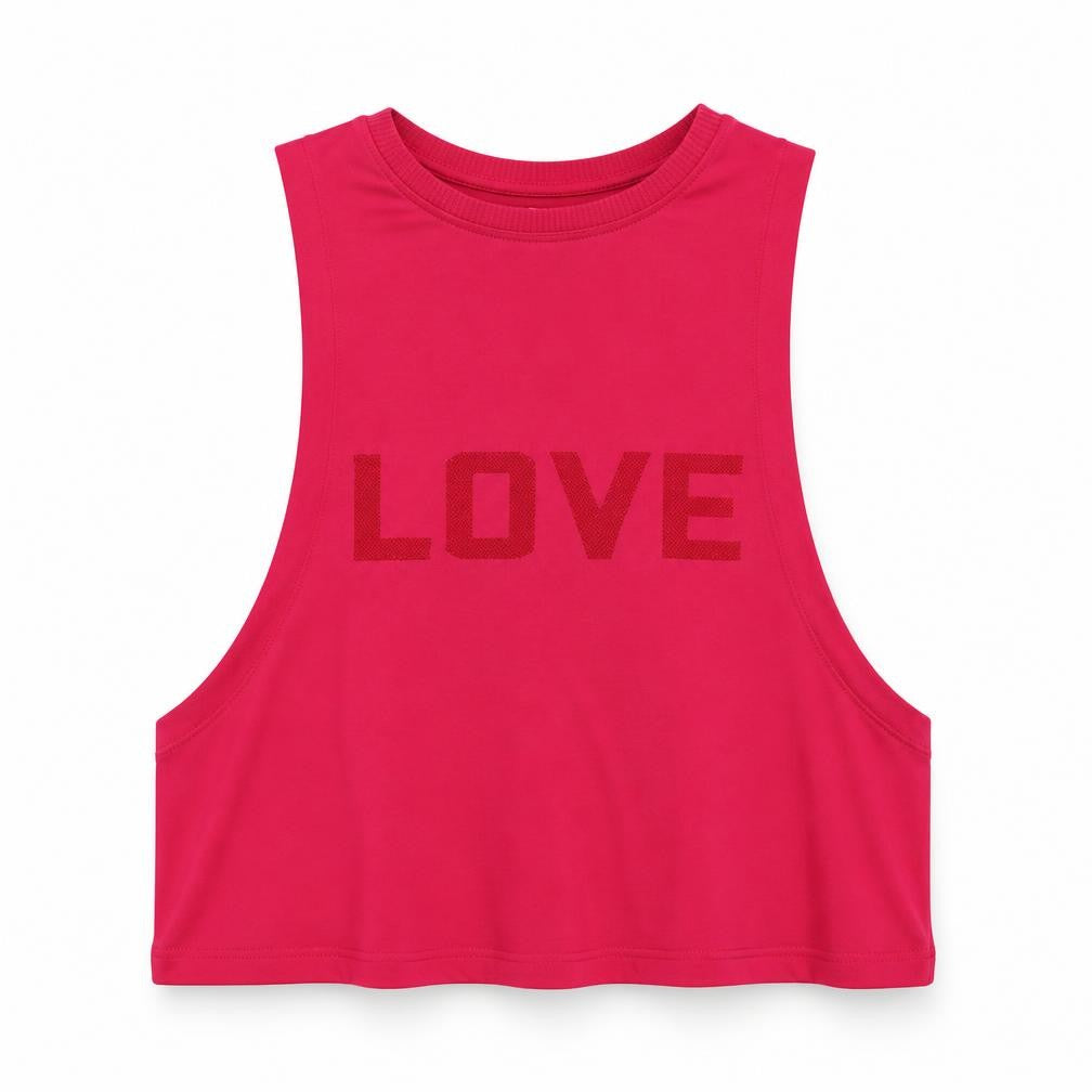 Front view of PINK women’s pink basic tank, size XS