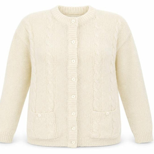 Prestige Womens Ivory  Knit Cardigan Jumper One Size