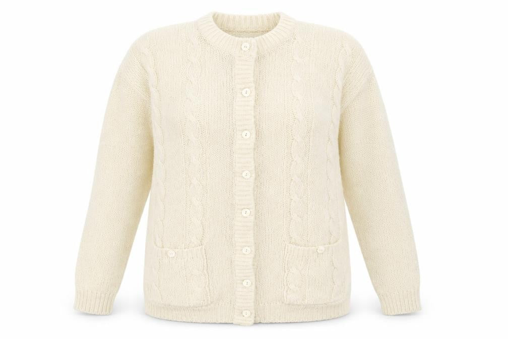 Prestige Womens Ivory  Knit Cardigan Jumper One Size