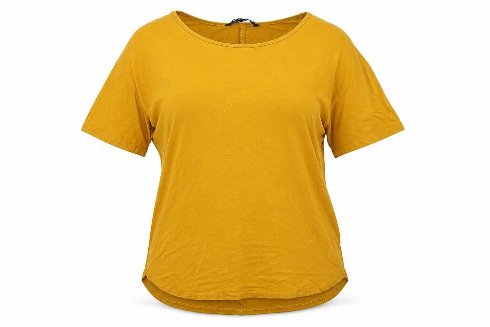 Front view of Select women’s orange jersey basic t-shirt, size UK 14