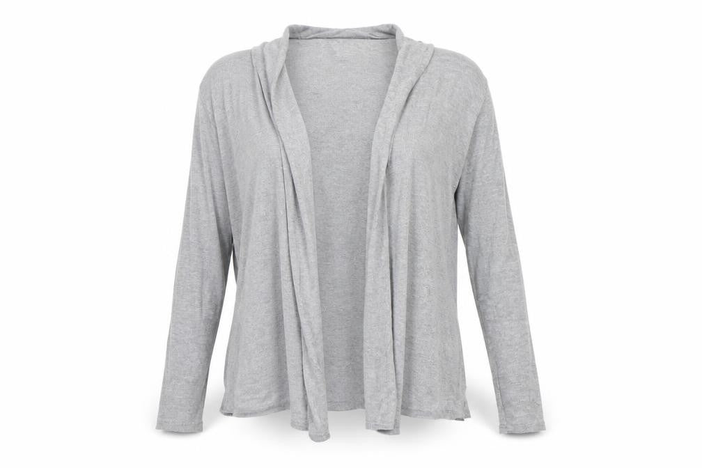 Front view of Mango women’s grey cardigan jumper, size M