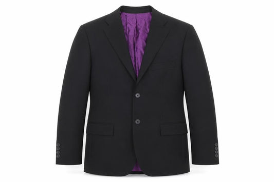 Front view of Greenwoods men’s blue jacket suit jacket, size S