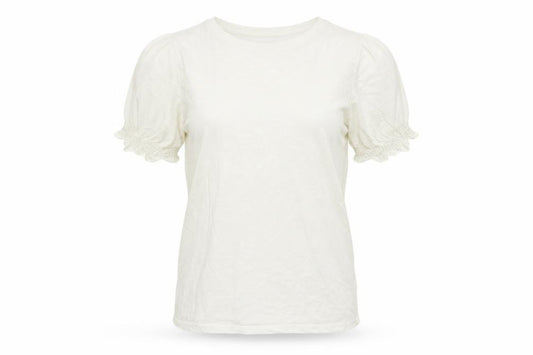 Front view of Oasis women’s yellow basic t-shirt, size S