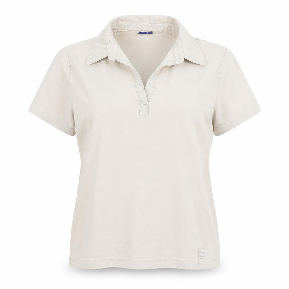 Front view of Cecil women’s beige basic polo, size L