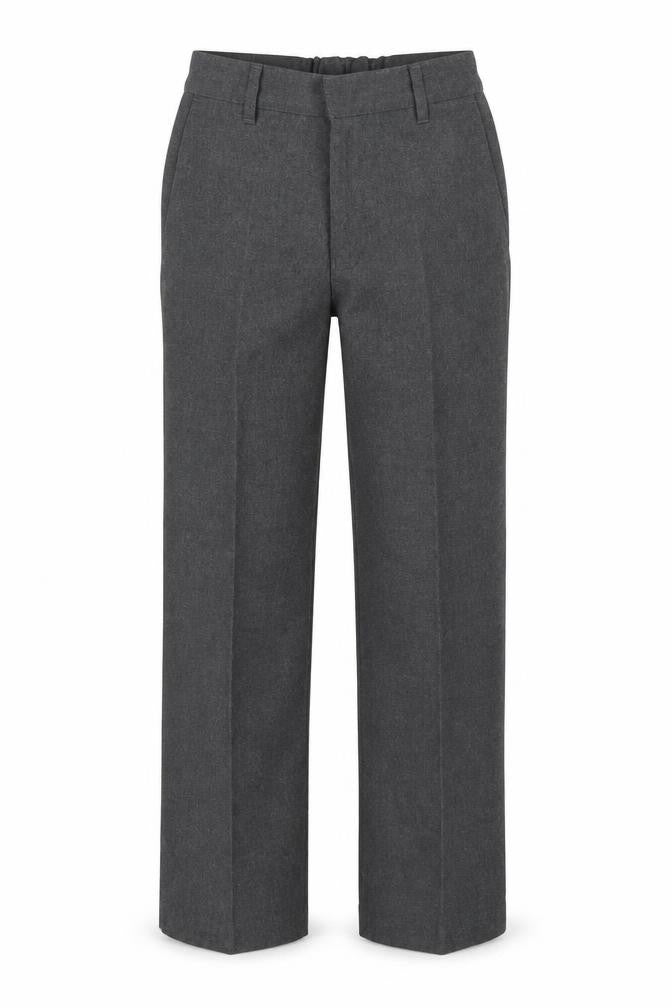 Front view of Marks & Spencer boys’ grey carpenter trousers, size 10, years
