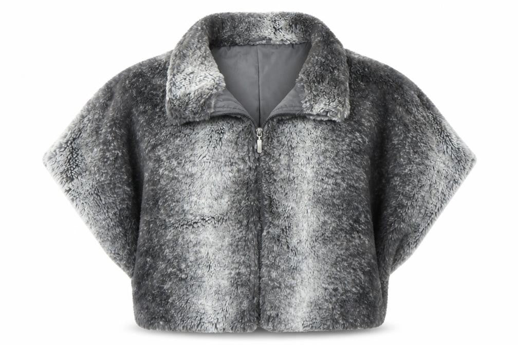 Front view of Kapalua women’s grey full zip jumper, size UK 16