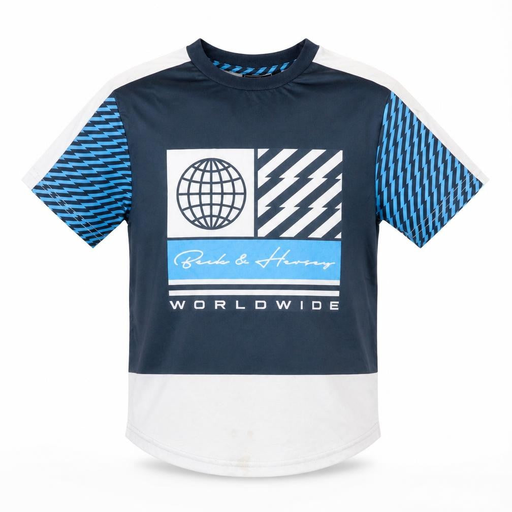 Front view of Beck & Hersey boys’ blue basic t-shirt, size 9, years