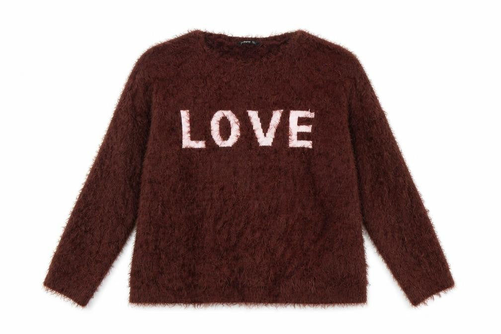 Front view of Stradivarius women’s brown jumper, size L