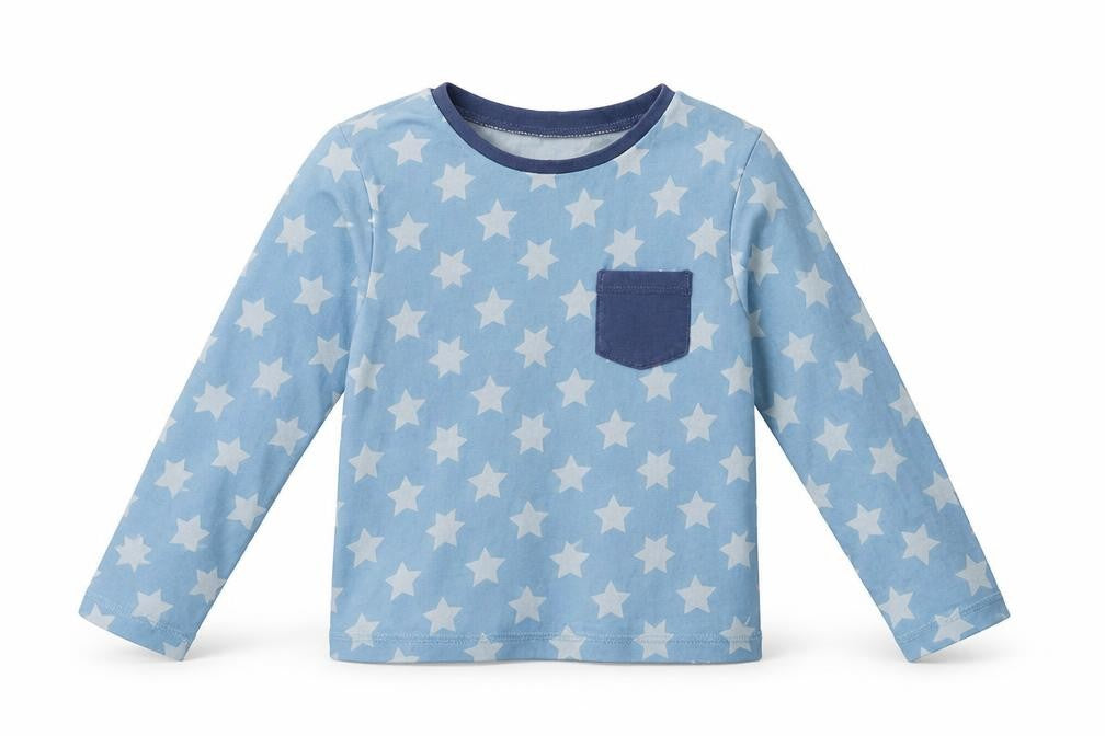George Boys Blue    Pyjama Top Size 6-7 Years  - Star Print