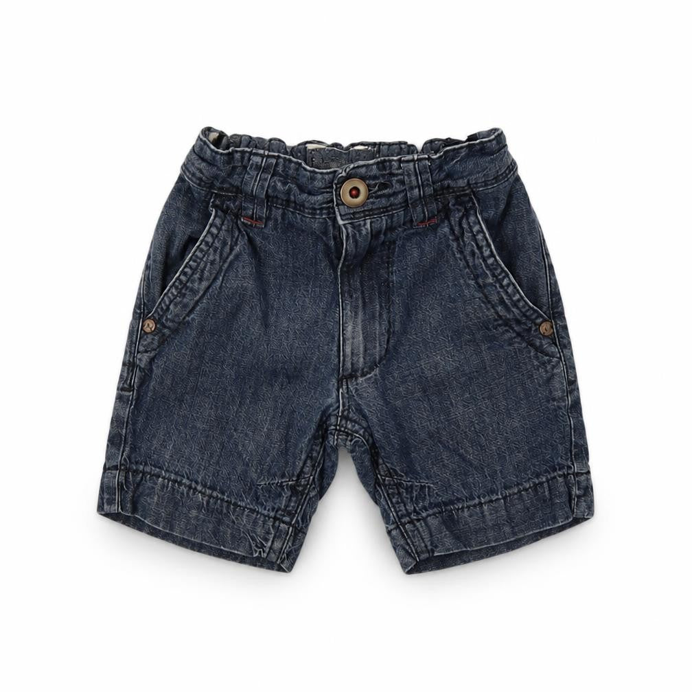 Front view of Next boys’ blue cargo shorts, size 3, years