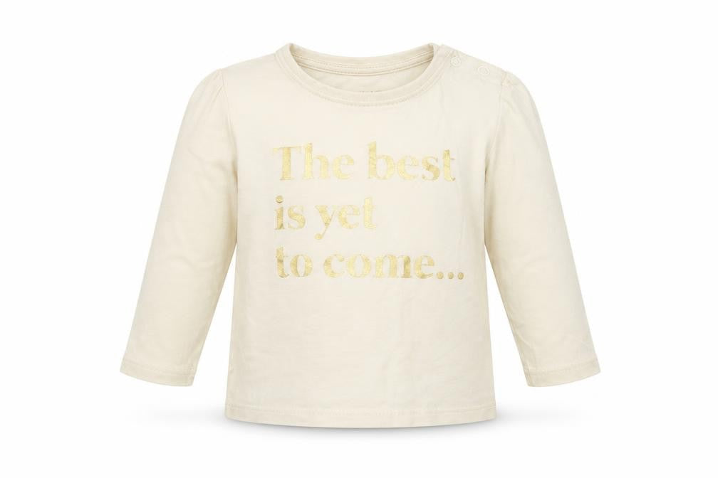 Front view of Primark Baby Ivory Basic T-Shirt, size 6-9, Months