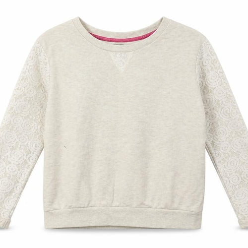 George Girls Beige   Pullover Sweatshirt Size 6-7 Years  - Lace Detail