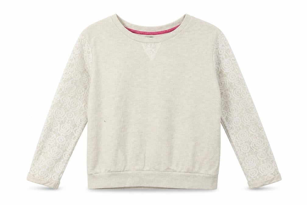George Girls Beige   Pullover Sweatshirt Size 6-7 Years  - Lace Detail