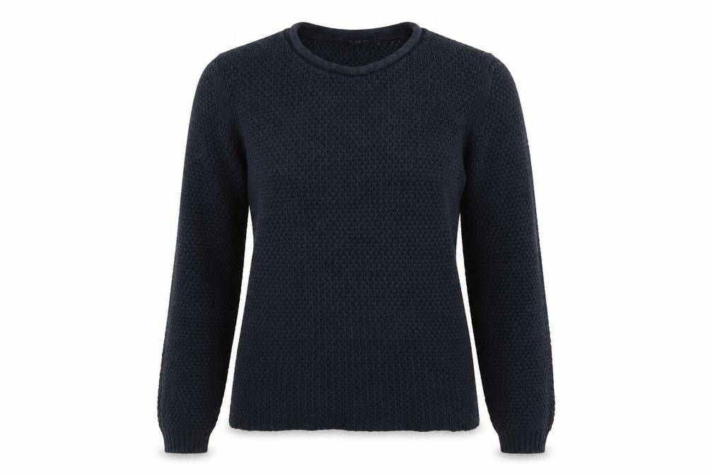 Front view of VILA women’s blue jumper, size M