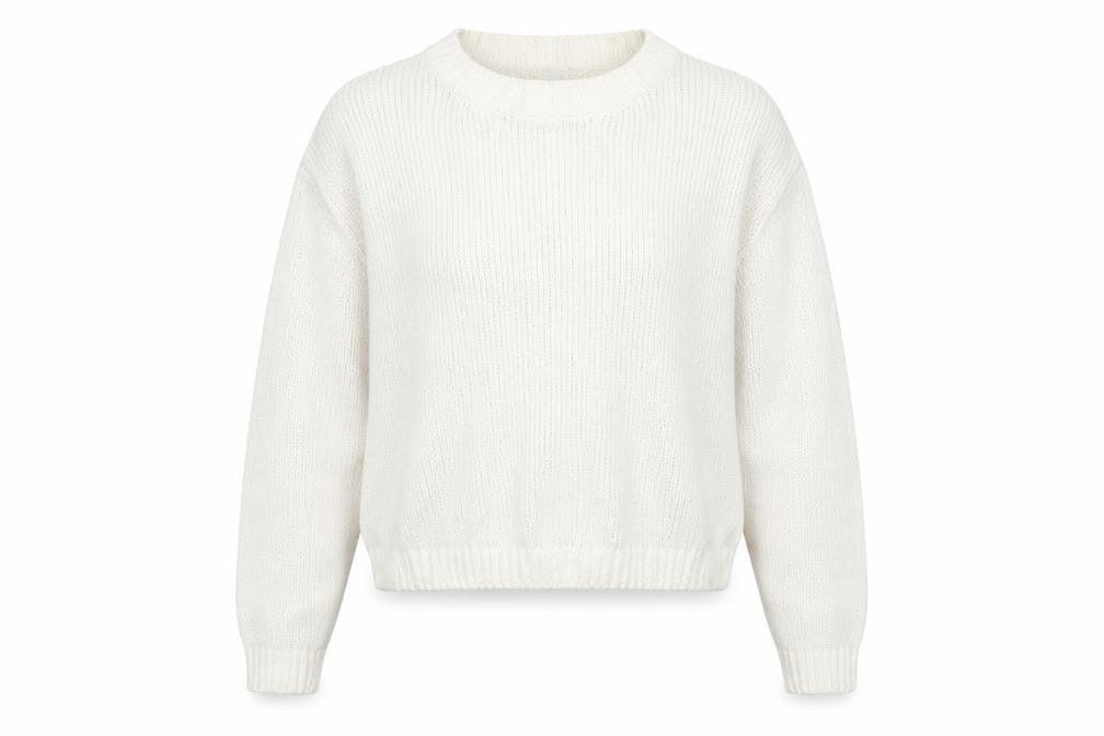 Front view of Preworn women’s ivory jumper, size M