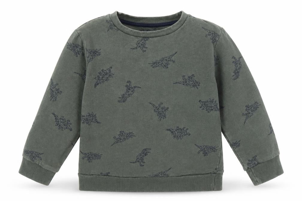 URBAN RASCALS Boys Green Animal Print  Pullover Sweatshirt Size 5-6 Years