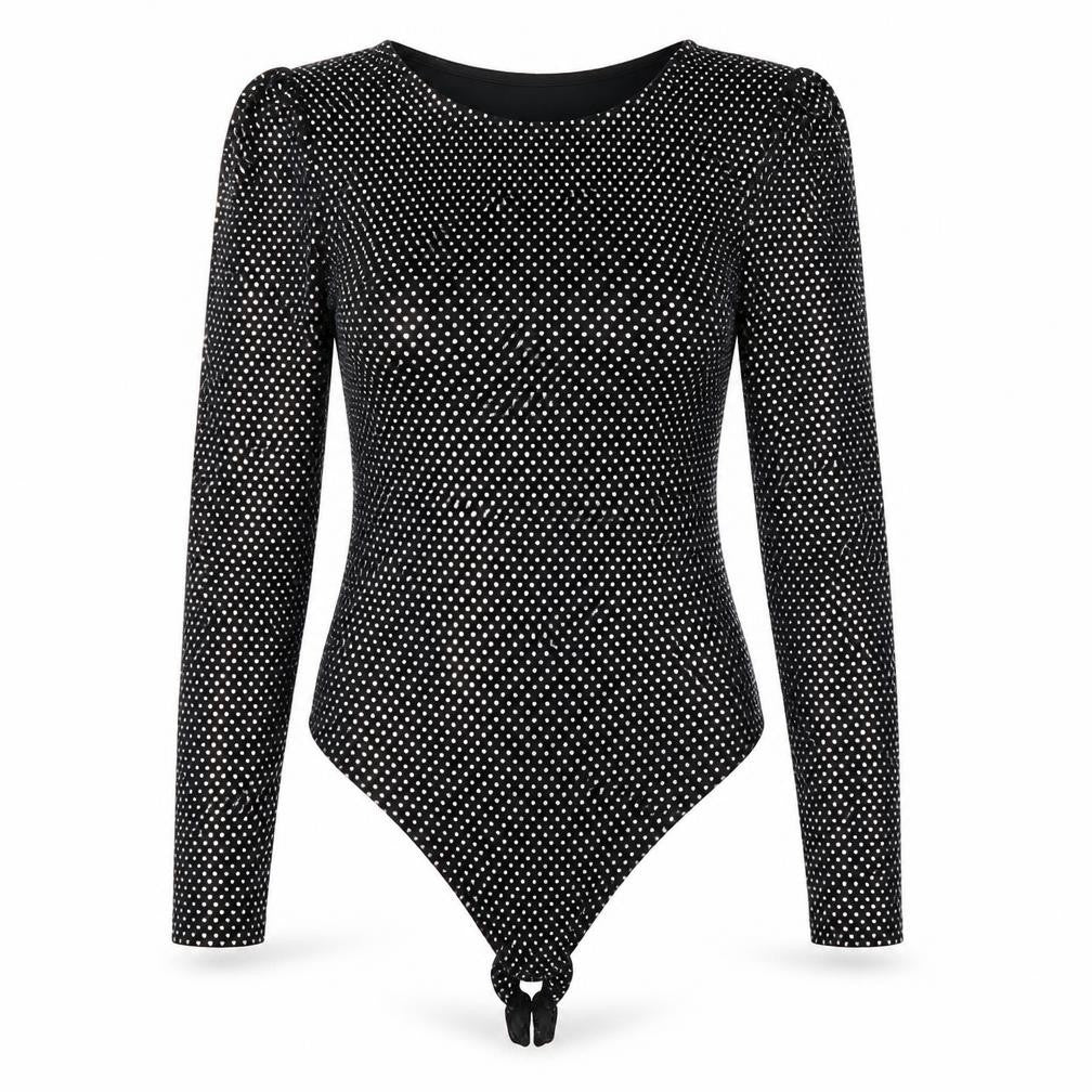 Front view of River Island women’s black unitard one-piece, size UK 10