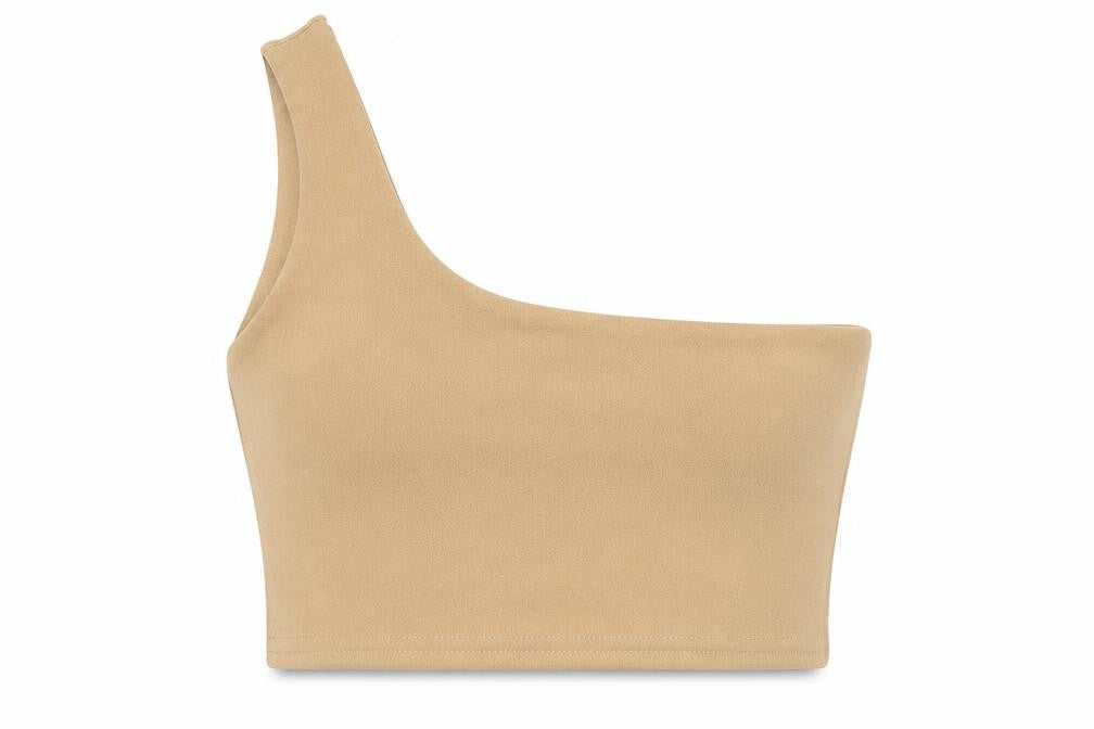 Front view of REBELLIOUS women’s brown camisole tank, size UK 10