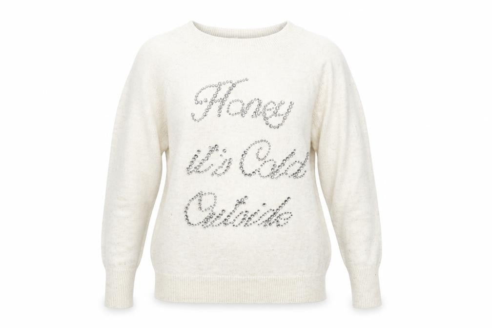 Front view of H&M women’s beige jumper, size XS