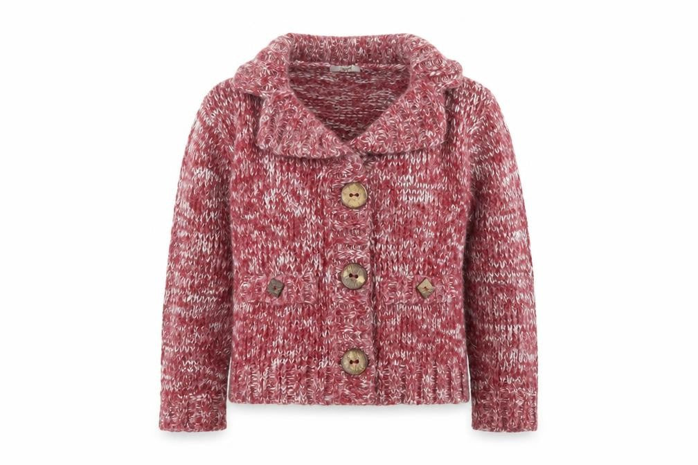 Front view of Happit women’s red jacket coatigan, size M
