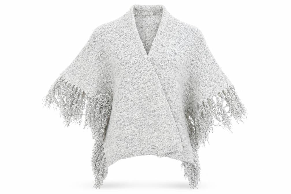 Front view of Peacocks women’s grey jacket coatigan one size